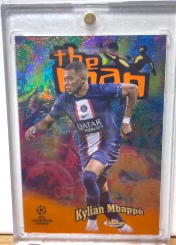 KYLIAN MBAPPE /25 Orange Refractor 2022-23 Topps Finest The Man Soccer Card PSG