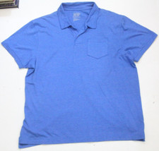 Old Navy Blue Men's Pocket Polo Shirt Short Sleeve 2XL 2-Button Solid 1-210