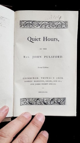 Quiet Hours von Rev. John Pulsford 1857 Andachtswerk Exlibris Lady Halkett - Bild 4 von 14