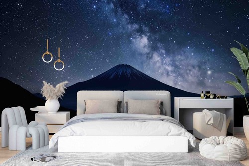 3D Volcano Starry Sky Night Scene Wallpaper Wall Murals Removable Wallpaper - Picture 2 of 5