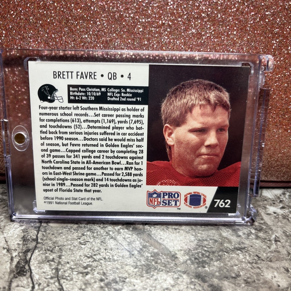 1991 NFL Pro Set BRETT FARVE Rookie Card #762 RC Falcons/Green Bay ...