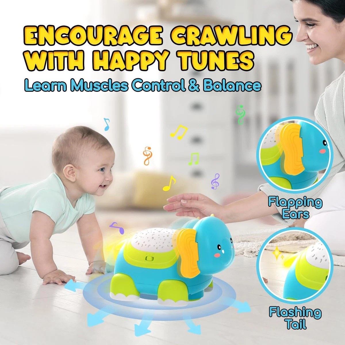 Musical Elephant Baby Toys Crawling