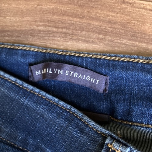 NYDJ Jeans Womens 10 Blue Marilyn Straight Leg Stretch Dark Wash Denim NEW - Picture 4 of 13