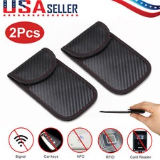 2x Faraday Key Fob Protector Bags Car Key Signal Blocker RFID Faraday Cage Pouch