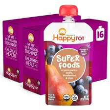 Happy Tot Organics Stage 4 Baby Food Pouches, Gluten Free, Vegan Snack, Super...