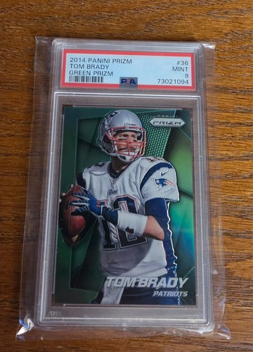 2014 PANINI PRIZM GREEN TOM BRADY #36 PSA 9 MINT