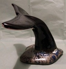 Authentic Vintage Doug Wylie Ceramic Pottery Whale Tail Fin Nautical Decor W/Tag