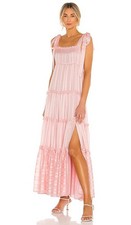 LoveShackFancy Burrows Maxi Dress Boho Cottage Baby Shower Pale Pink Dogwood 00