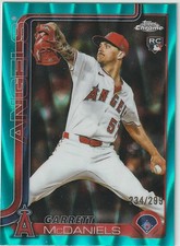 2025 Topps Chrome Update Garrett McDaniels Rookie Teal RayWave Refractor #/299