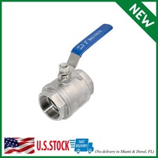 316 Stainless Steel 2" Full Port Ball Valve with Blue Vinyl Handle NPT Female