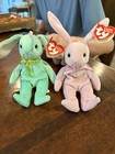 Ty Basket Beanies Hippity & Floppity Bunny Rabbit Plush Set Vintage 2004 — photo 1