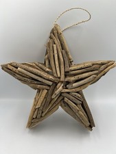 Handmade Rustic Star OrnamentCrafted From Driftwood Pieces Coastal Wall Hanging