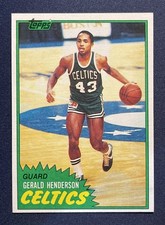 1981-82 Topps Gerald Henderson Rookie (RC) Boston Celtics Basketball Card #74E. rookie card picture