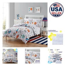 Children Bed in a Bag Twin Comforter Sheet Set Space Theme 5 Piece