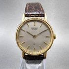 Seiko Watch Women 25mm Silver Dial Gold Plated 1400-0100 New Battery Vintage