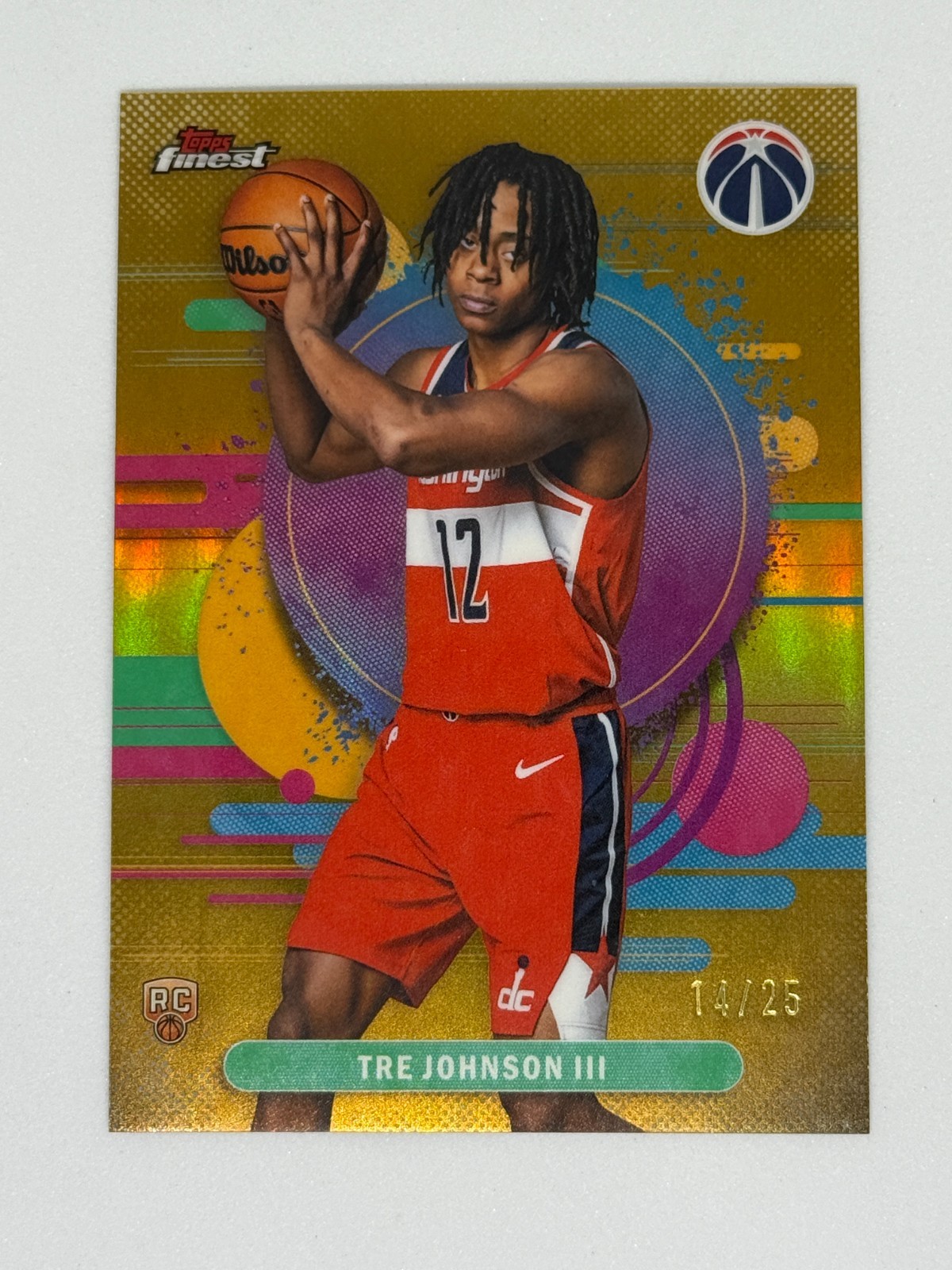 TRE JOHNSON III 2025 TOPPS FINEST UNCOMMON ROOKIE GOLD 14/25 ZK1