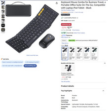 ProtoArc Foldable Keyboard and Mouse XKM01 True Full-Size Folding Keyboard Mouse
