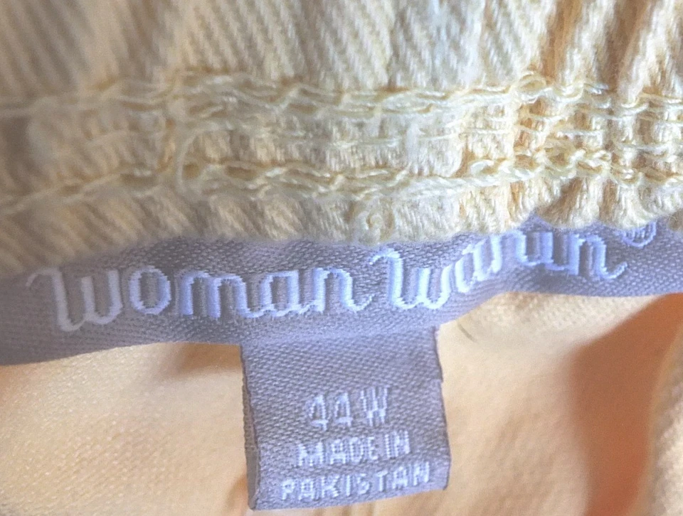 NEW Woman Within Yellow Plus Size 44W Faux Zip Shorts Classic 100% Cotton - Image 3 of 3