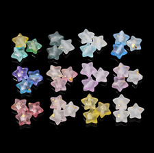 50pcs Acrylic Star Beads 10mm Colorful Pentagram DIY Jewelry - NEW