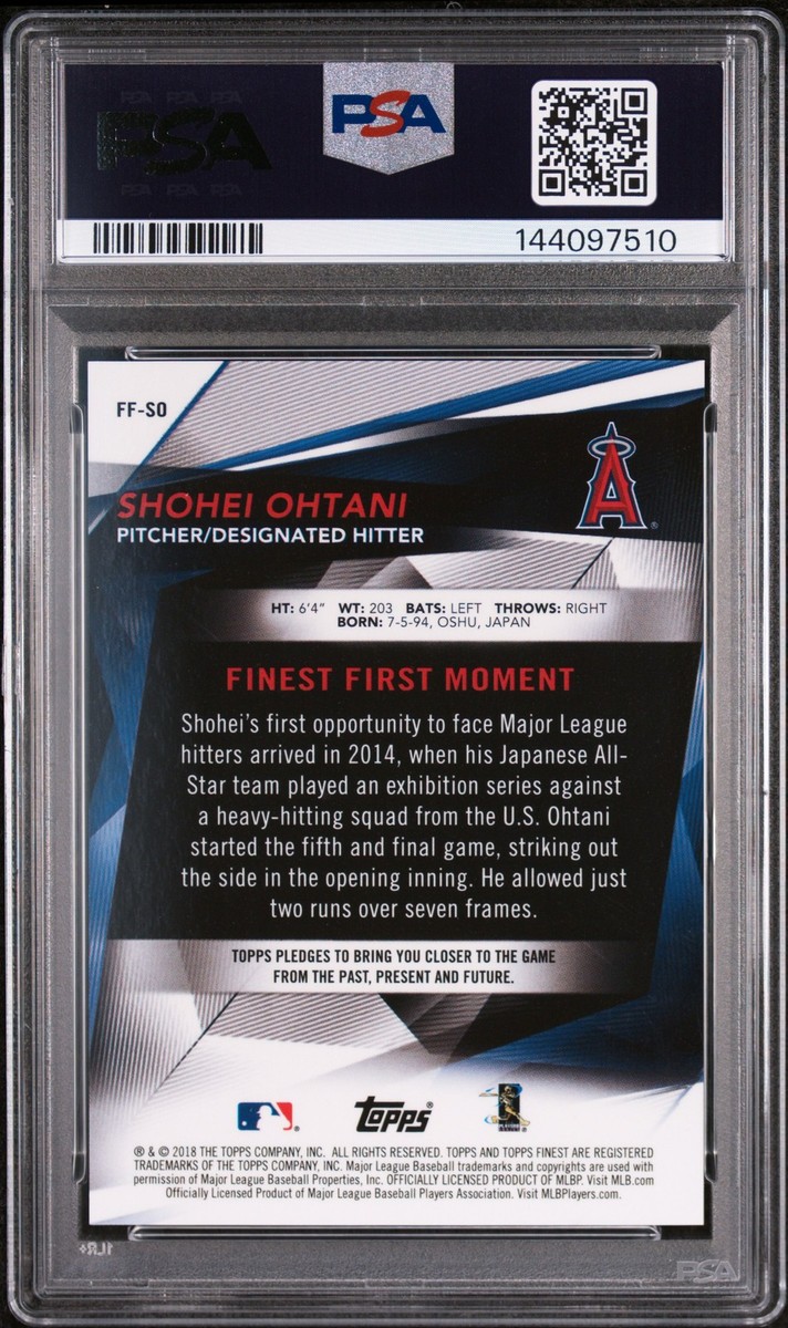2018 Topps Finest - Finest Firsts Shohei Ohtani #FF-SO (RC) for
