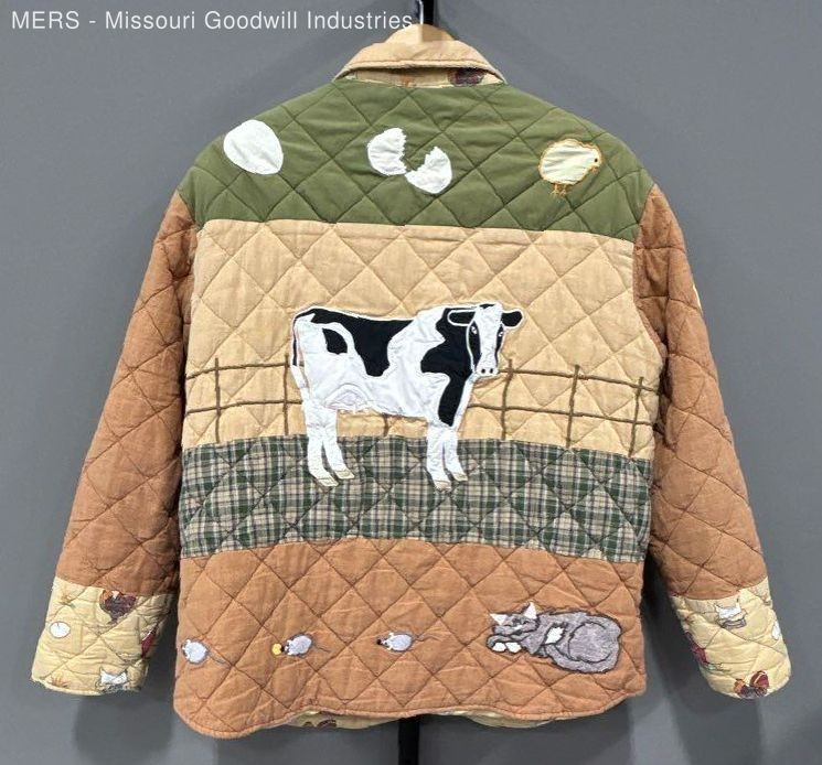 VTG Patch Magic Quilted Jacket Size Large Farm An… - image 8
