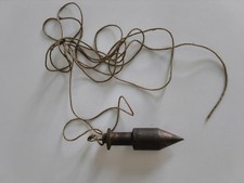 Antique Brass Plumb Bob 210g With String Vintage Tool Masonry Surveying