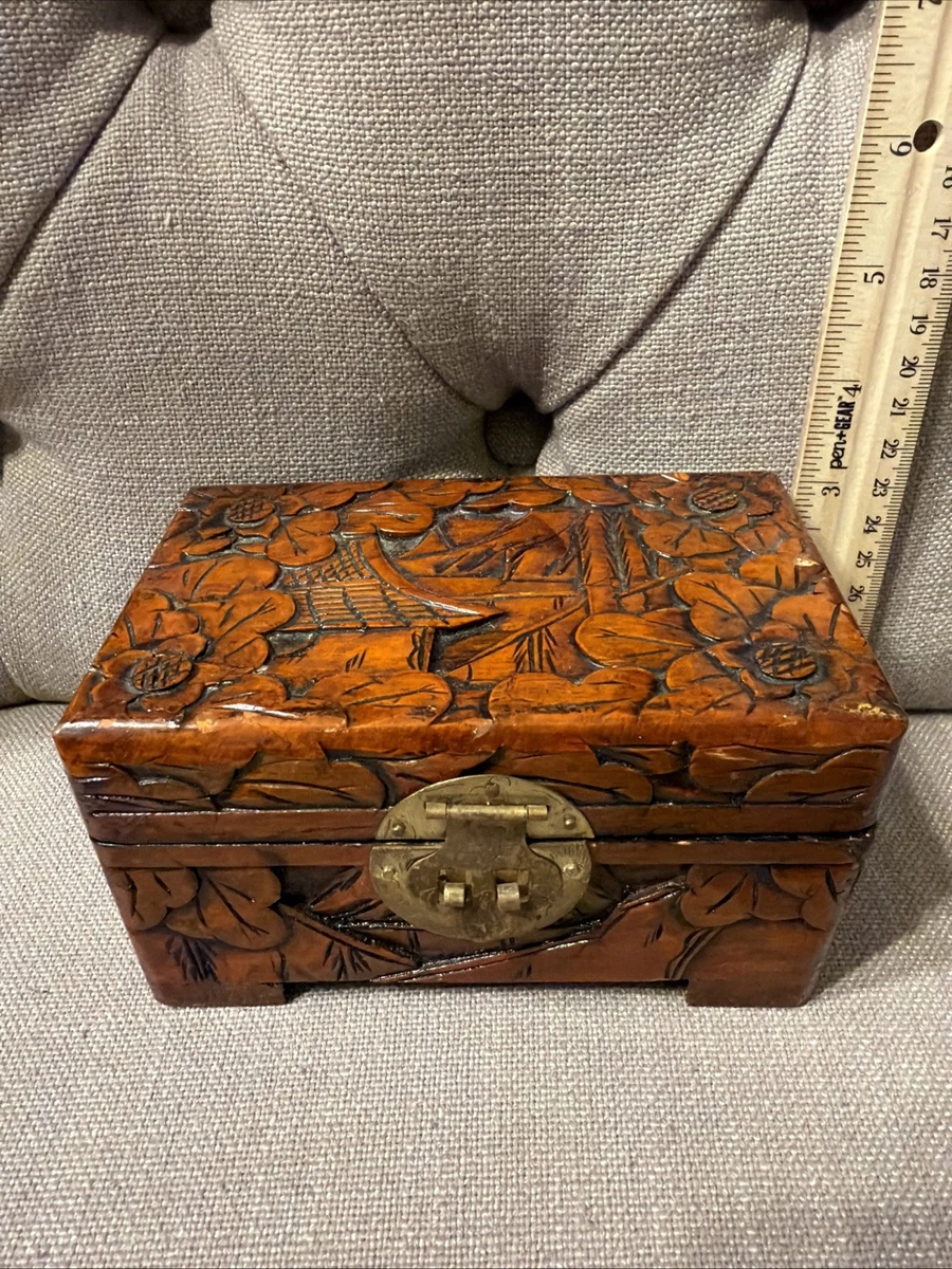 中式木雕在中式古董盒子| eBay