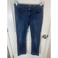 7 For All Mankind Womens Bootcut Mid Rise Dark Wash Blue Jeans Size 31