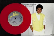 Michael JACKSON  THRILLER  UK 7" RED VINYL 45 RPM Record NM BEAUTY🔥