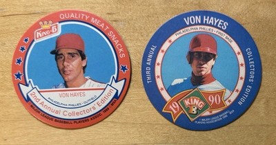 Von Hayes Lot Of 2 Rare King B Disc s Philadelphia Phillies NM-MT