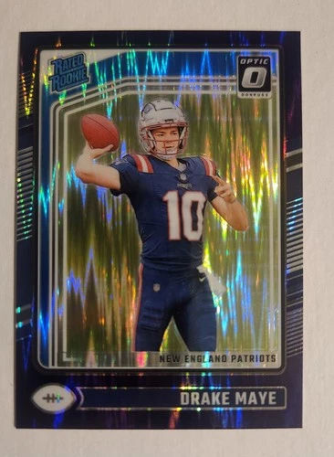 2024 Panini Donruss Optic - Rated Rookie Drake Maye #229 Purple Shock Prizm (RC)