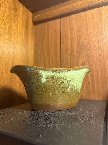 Vintage Western Frankoma Prairie Green Double Spouted Gravy Boat