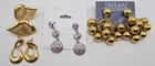 Lot of pierced earrings all signed Trifari 2 pair NOC gold & silver color drop
