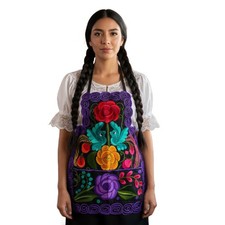Mexican womas embroidered apron mothers day gift TWO pockets