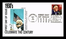 DR JIM STAMPS US COVER FRANKLIN D ROOSEVELT 1930S CELEBRATE CENTURY FDC