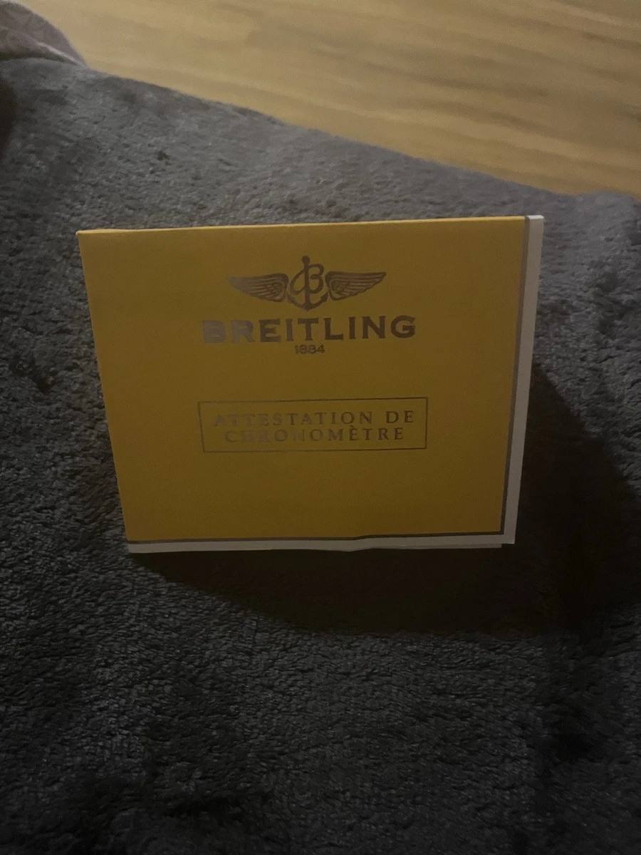 Certificado de cronómetro Breitling original (Attestation de Chronomètre)