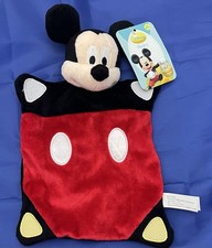 Disney Mickey Mouse Baby Lovey Security Blanket Cuddle Toy Just Play Red Black