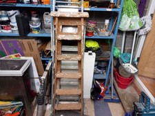 LARGE VINTAGE WOODEN STEP LADDER