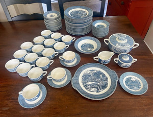 Vintage Blue and White Dinnerware | eBay