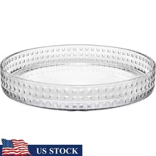 Round Metal Serving Tray Pewter Platter Weddings Events Housewarming Decor New