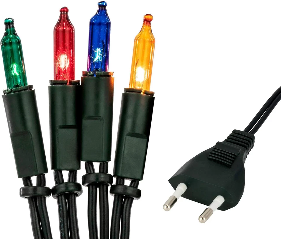 Catena Luminosa 5.1M 35 LED Multicolore Interni Cavo Verde Albero Natale - Immagine 2 di 4