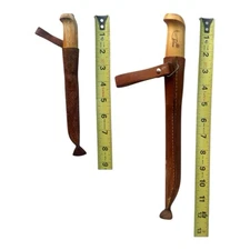 Lot of 2 Vintage Fishing Knives – Finnish Puukko & Stag Handle Fixed Blade