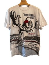 Vtg 90s Bugs Bunny Looney Tunes All Over Print T Shirt Large Single Stitch Rare