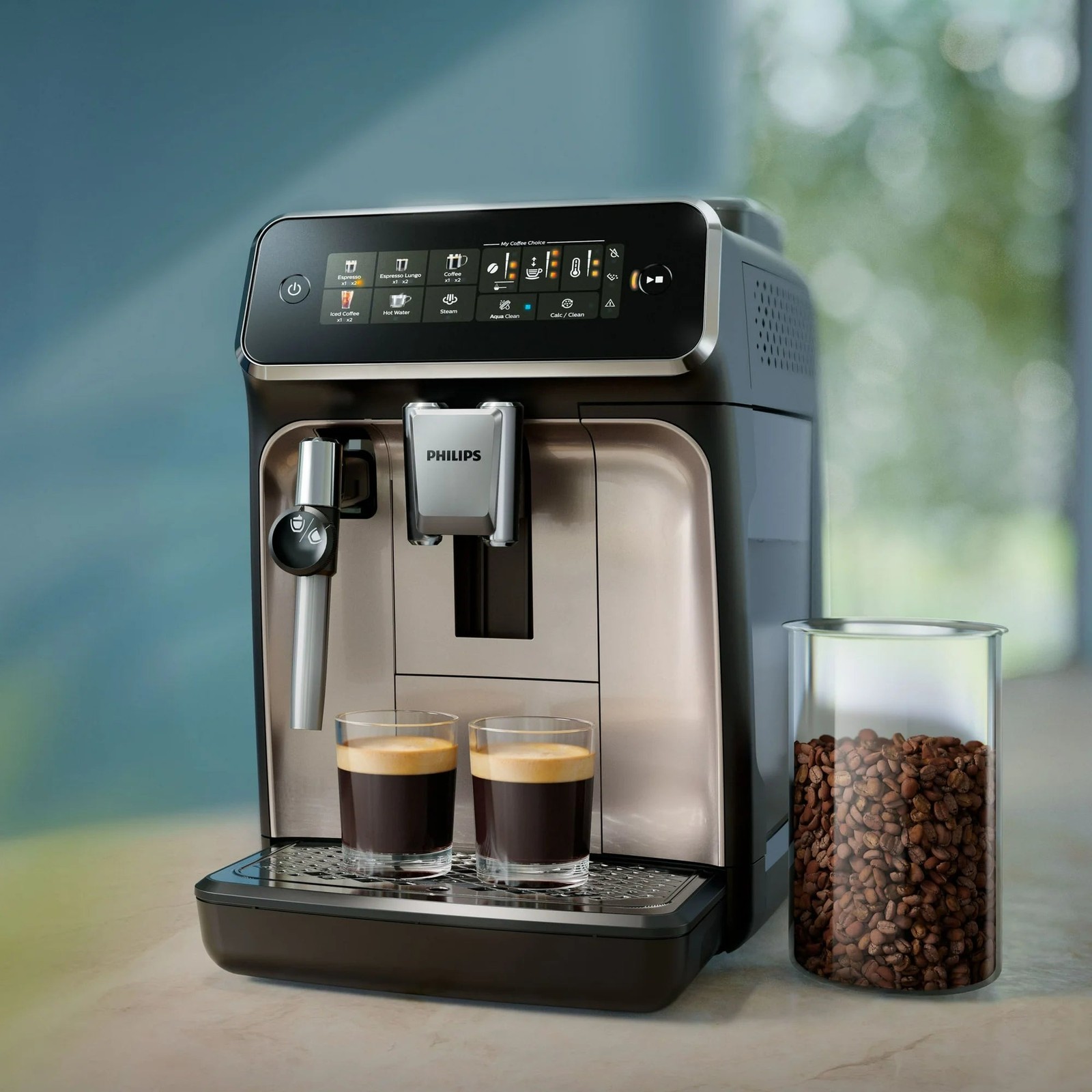Philips 3300 Series Fully Automatic Espresso Machine, Black Chrome - EP3326/90
