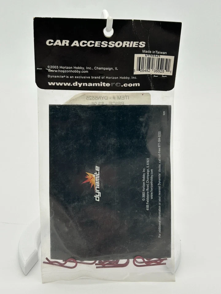 DYNAMITE - ANODIZED BODY CLIPS, RED (8) - CAR ACCESSORIES - #DYN5525 - NOS - NIP - Image 2 of 2