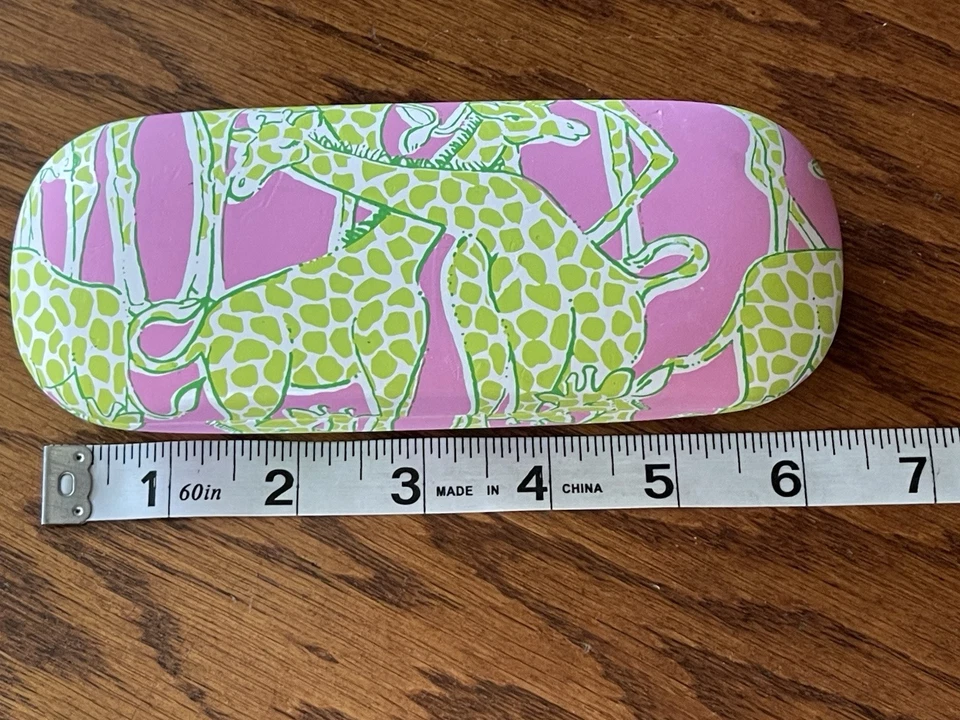 Gafas Lilly Pulitzer Estuche Rígido Rosa y Verde Lima Jirafas Foto 3 de 4