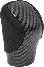 Punched Black Leather Carbon Fiber Pattern Gear Shift Knob Shifter for Lexus is