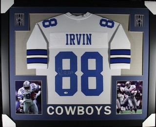 MICHAEL IRVIN Signed/Autographed Custom Jersey in 35x43 Frame Beckett