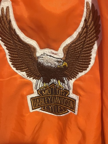 RARE🇺🇸1970s VINTAGE “HARLEY DAVIDSON”BIKER BOMBER/BIKER With EAGLE PATCH LQQK - Picture 7 of 11