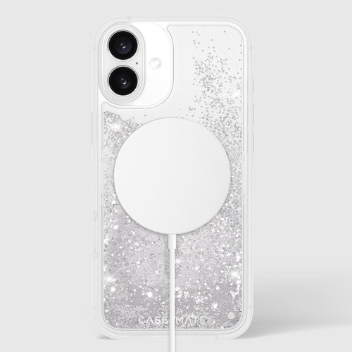 Genuine Case-Mate Apple iPhone 16 Plus MagSafe Waterfall Silver Luxury Drop Case - Picture 6 of 8